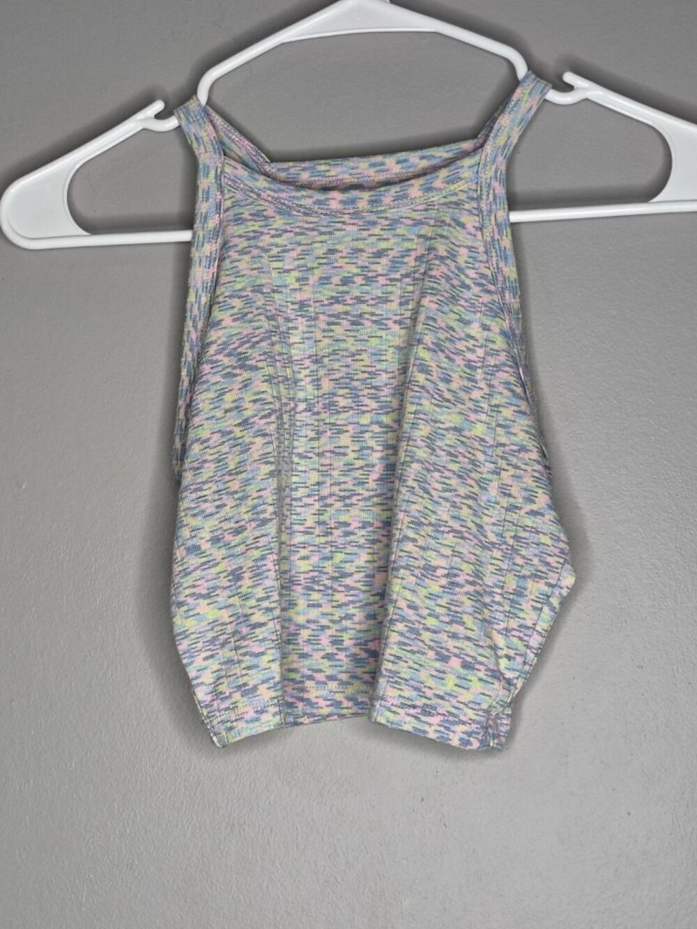 American Eagle Multi Color Ribbed Cropped Tank Size Medium Textured Pattern